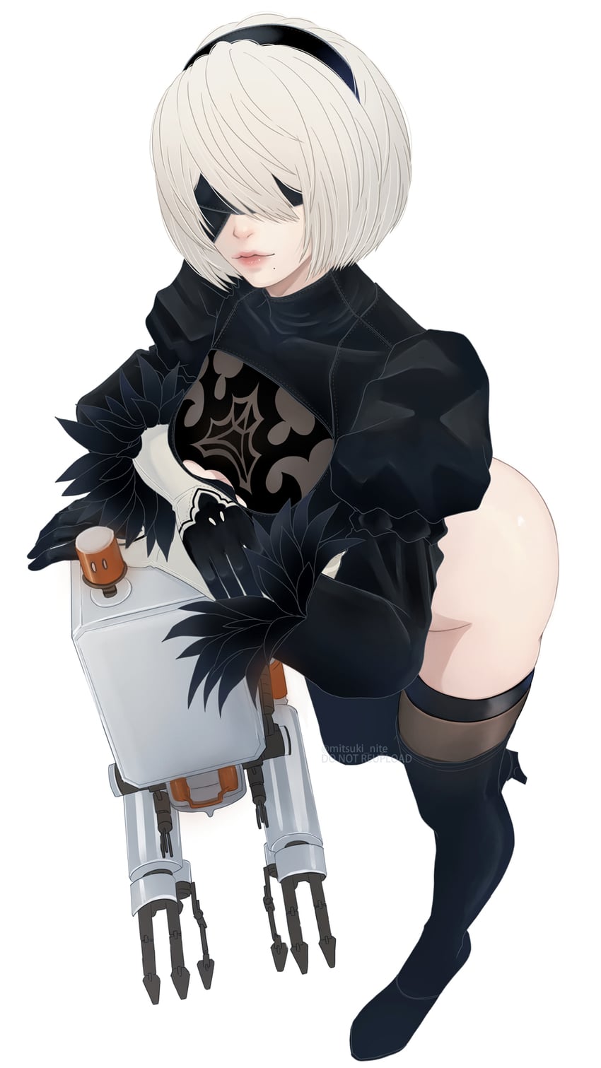 2b and pod (nier and 1 more) drawn by mitsuki_nite