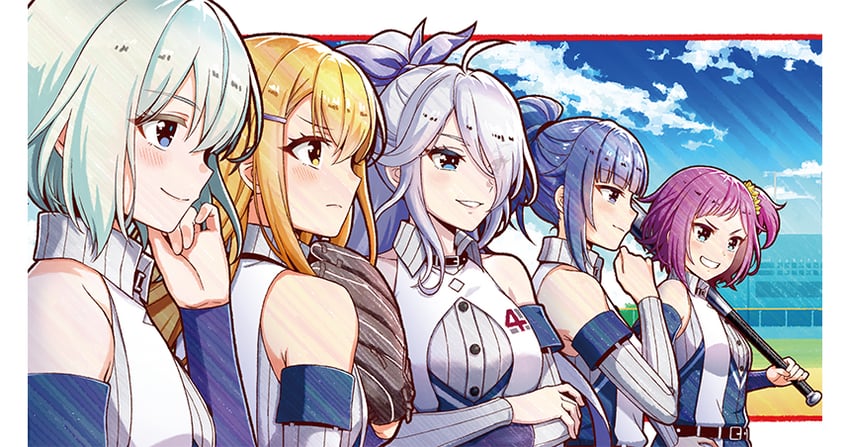 kusakari rena, kamabe chiaki, sagara yoshino, oowada sachi, and mashiro rei (cinderella series and 1 more) drawn by hanako_(akatsuki)