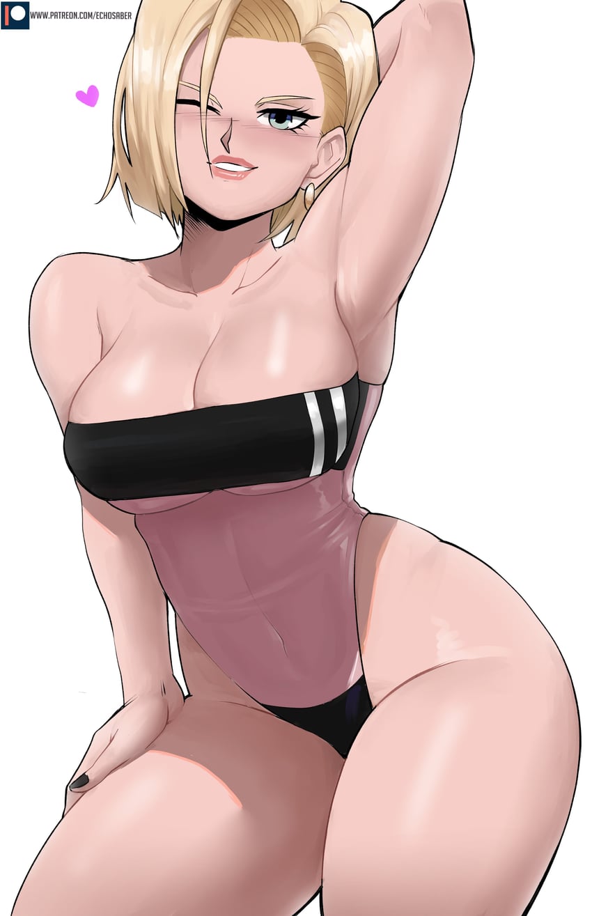 android 18 (dragon ball) drawn by echo_saber