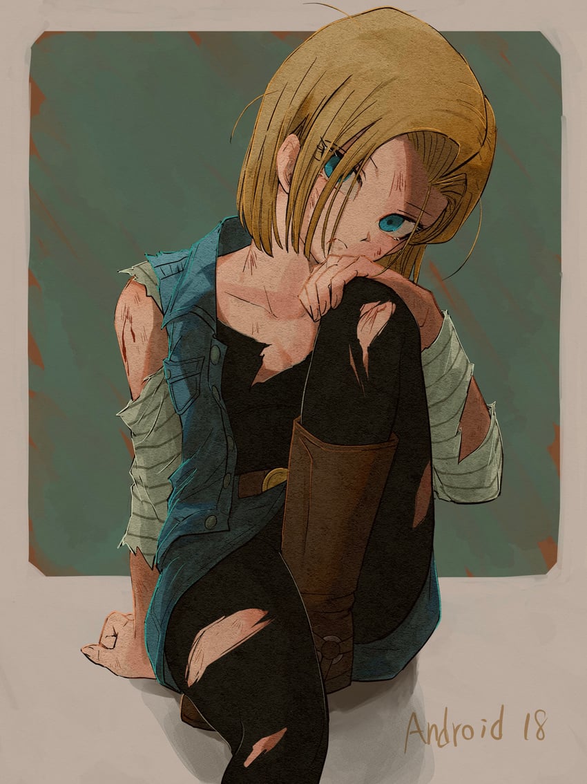 android 18 (dragon ball and 1 more) drawn by chokopi