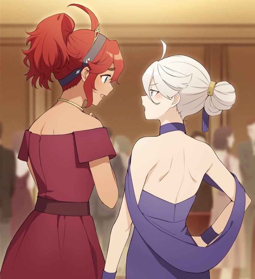 suletta mercury and miorine rembran (gundam and 1 more) drawn by e_(eokiba)