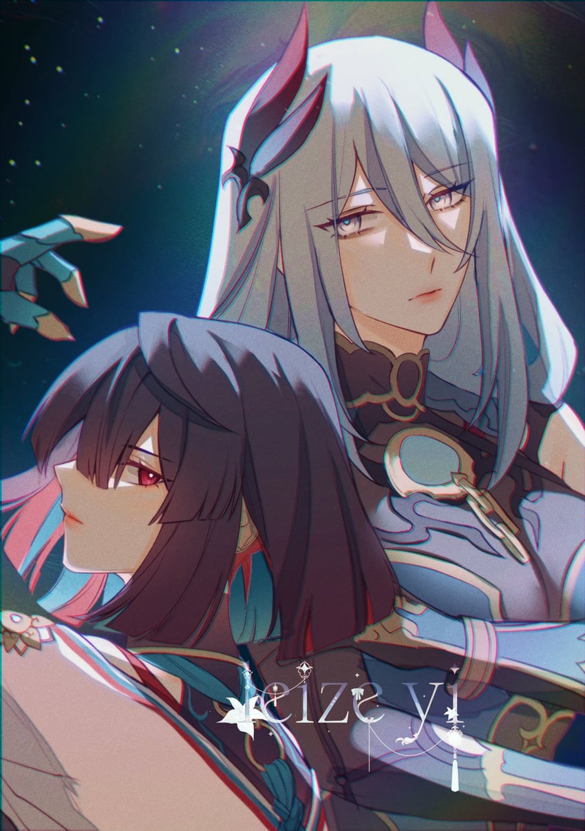 hanya and xueyi (honkai and 1 more) drawn by leize_yi