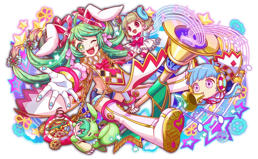 white rabbit, happy, nimda, morris, and muu (alice's adventures in wonderland and 2 more)