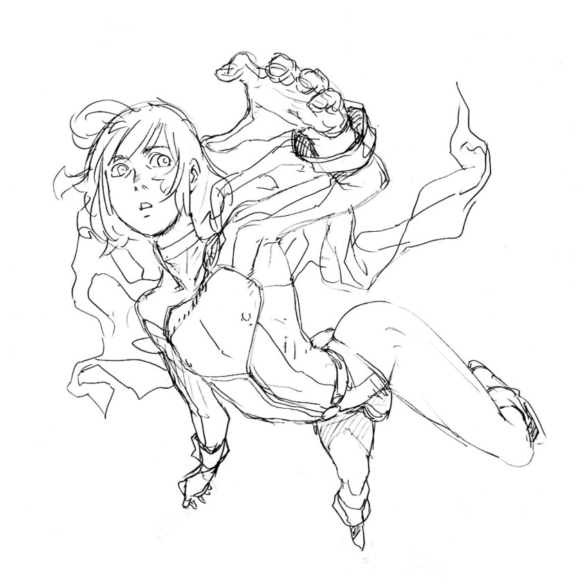 power girl (dc comics and 1 more) drawn by po-ju