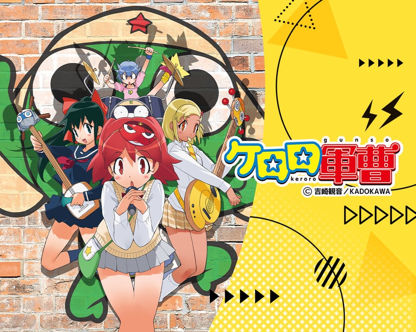 keroro, angol mois, hinata natsumi, giroro, tamama, and 4 more (keroro gunsou) drawn by yoshizaki_mine