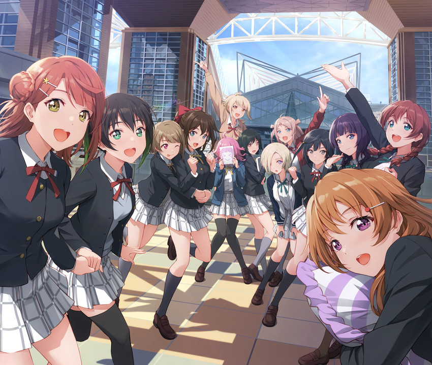 yuki setsuna, uehara ayumu, takasaki yu, osaka shizuku, tennoji rina, and 8 more (love live! and 1 more) drawn by shamakho
