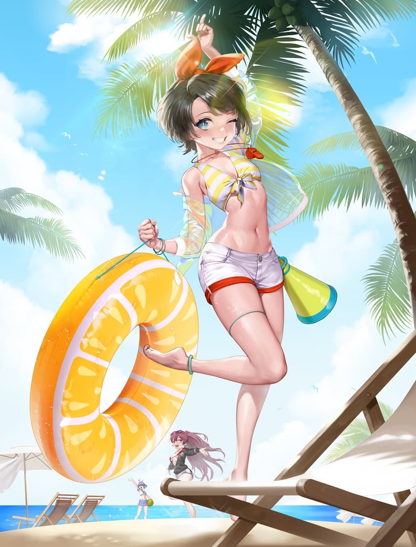 houshou marine, usada pekora, and oozora subaru (hololive) drawn by gum_shrew
