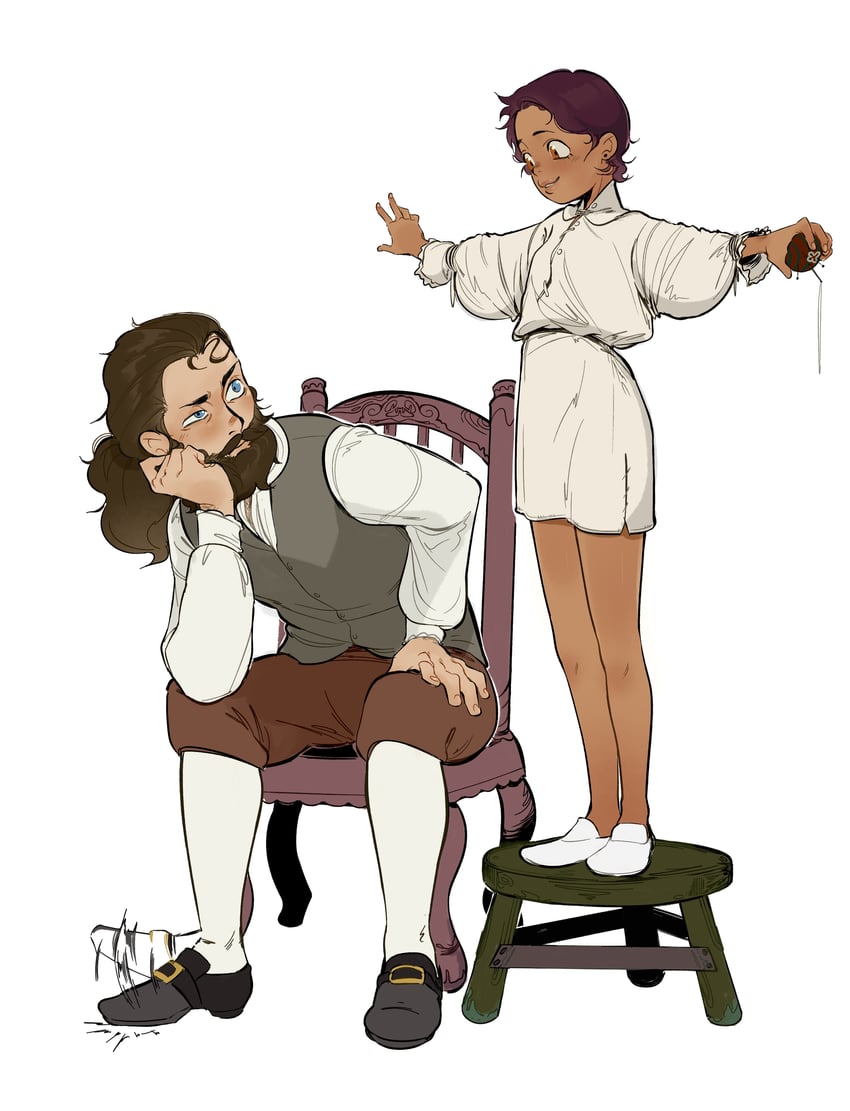 luz noceda and emperor belos (the owl house) drawn by udonkokun