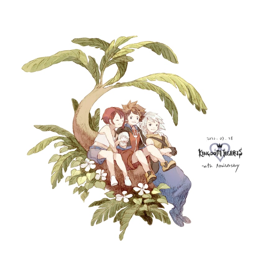 sora, kairi, and riku (kingdom hearts) drawn by luce-in-the-sky