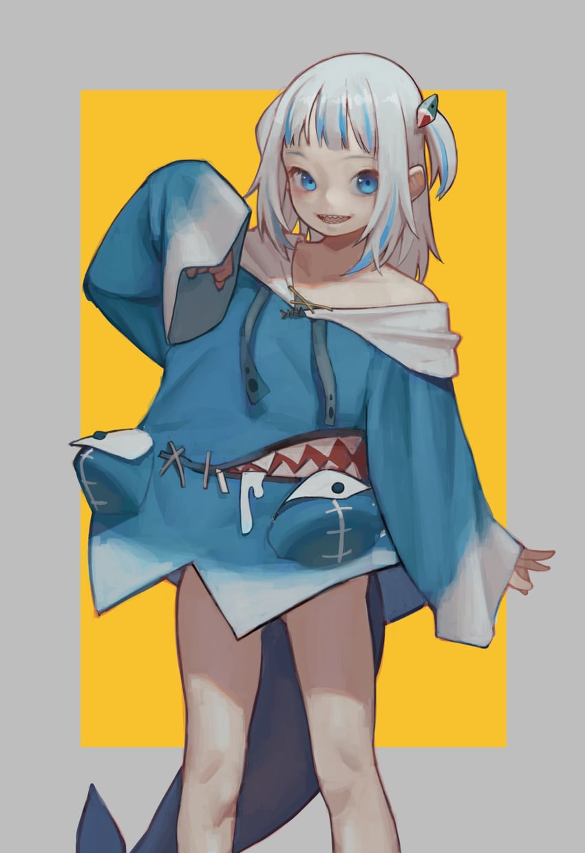 gawr gura (hololive and 1 more) drawn by sweetcassava