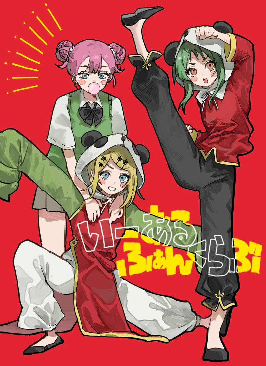 kagamine rin, gumi, and mika-chan (vocaloid and 1 more) drawn by inu_totemo