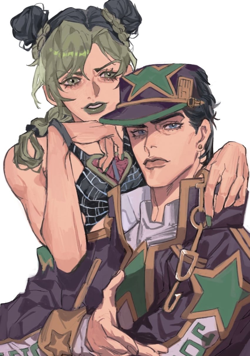 kujo jotaro and kujo jolyne (jojo no kimyou na bouken and 1 more) drawn by puppetjackmj