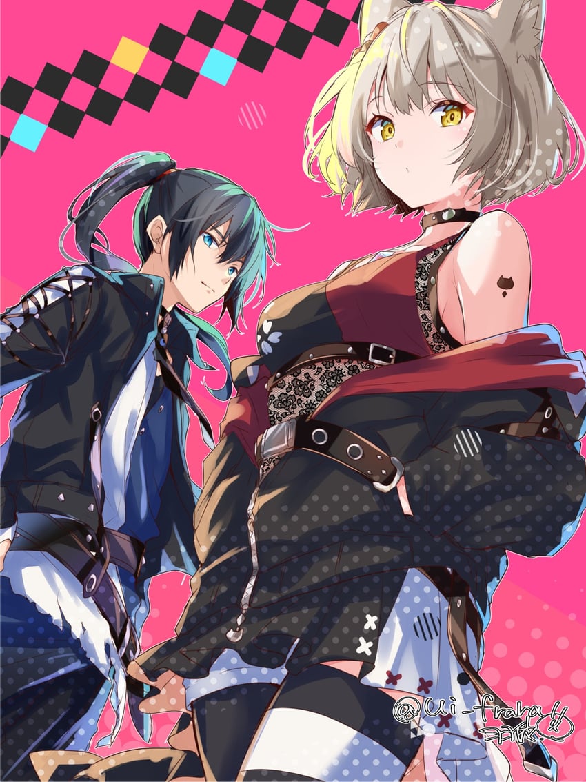mio and noah (xenoblade chronicles and 1 more) drawn by ui_frara