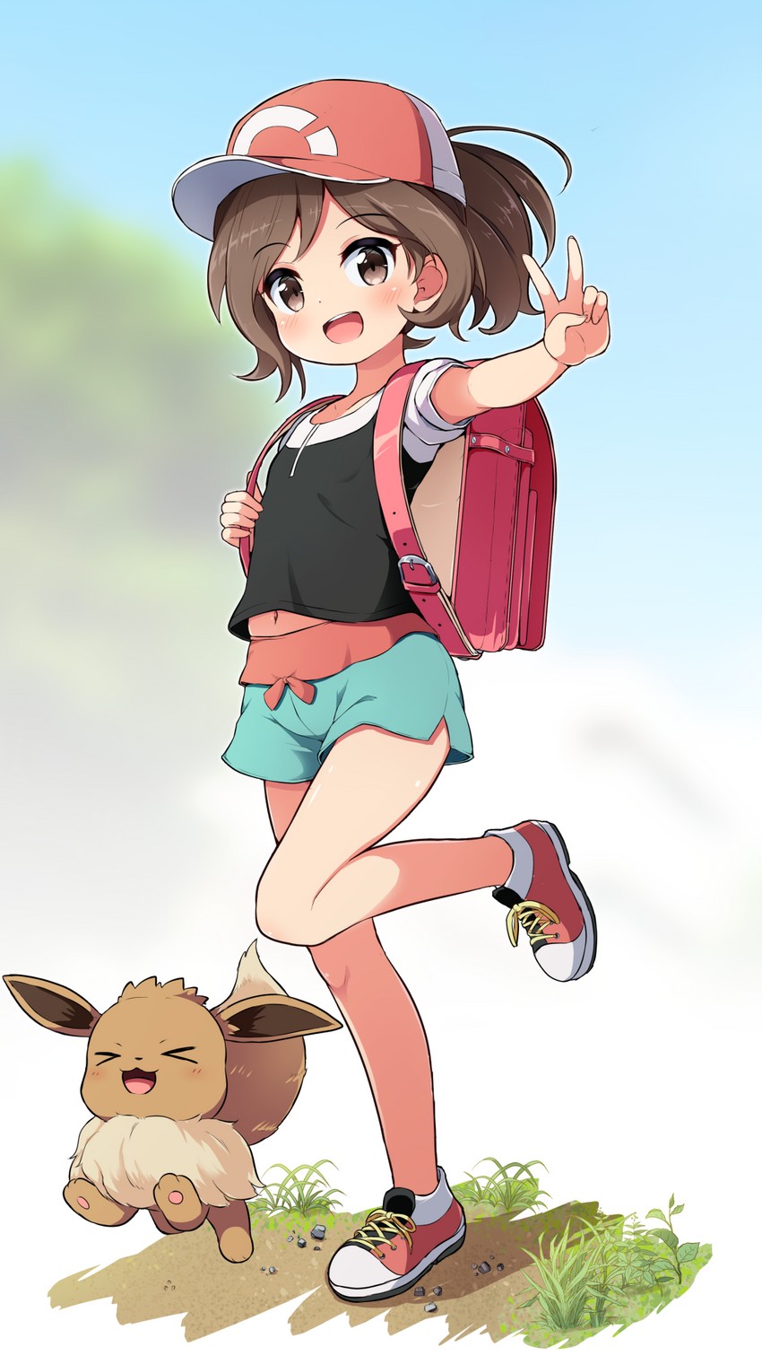 eevee and elaine (pokemon and 1 more) drawn by nekono_rin