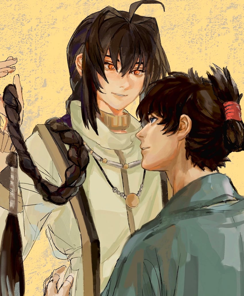 yamato takeru and miyamoto iori (fate and 2 more) drawn by 21_welkin