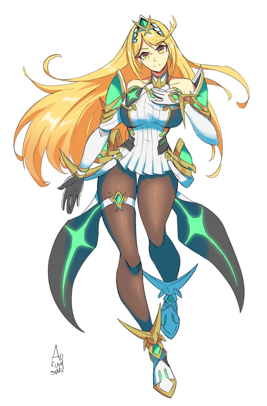 mythra (xenoblade chronicles and 2 more) drawn by aurumsmii