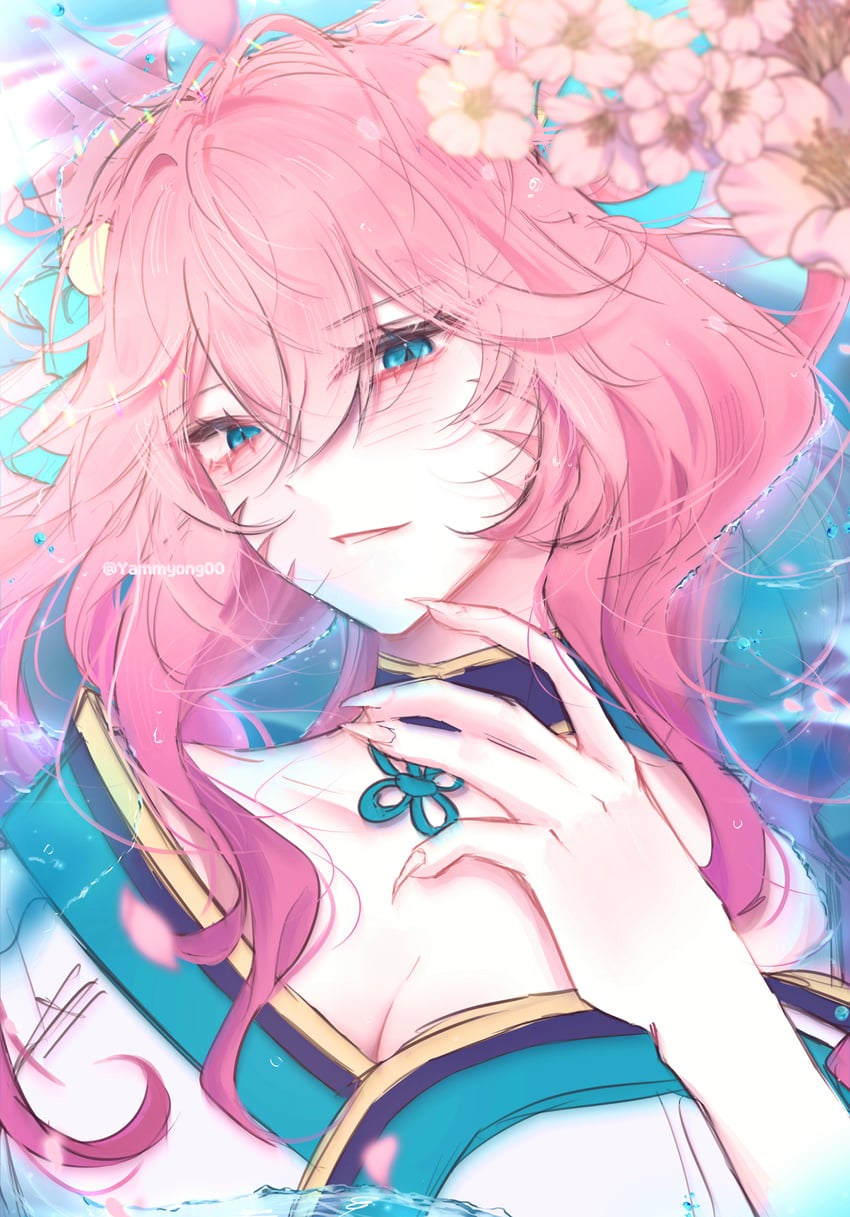ahri (league of legends) drawn by yammyong