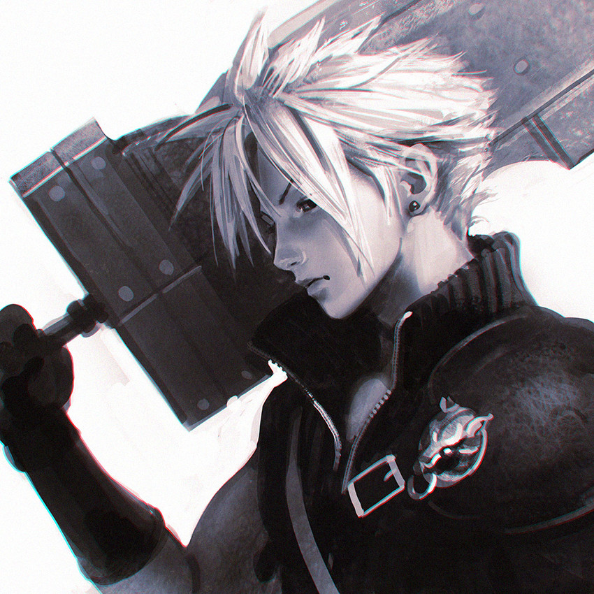 cloud strife (final fantasy and 1 more) drawn by ilya_kuvshinov