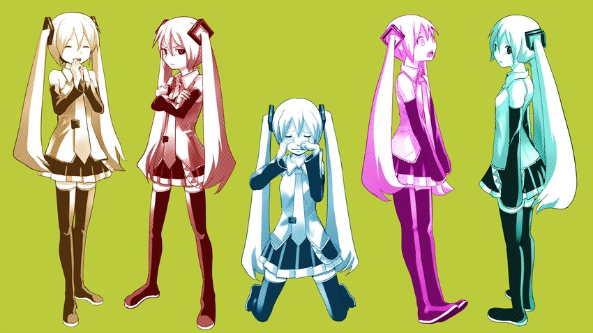 hatsune miku (vocaloid and 1 more) drawn by pinocchio-p