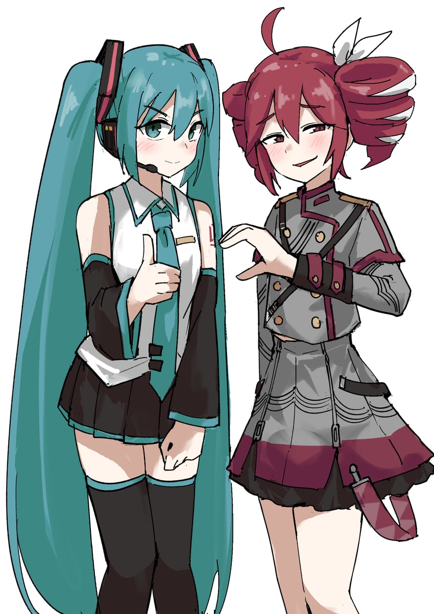 hatsune miku and kasane teto (vocaloid and 2 more) drawn by tenten_(chan4545)