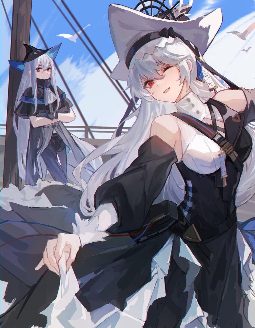 skadi, specter, and specter the unchained (arknights) drawn by was775
