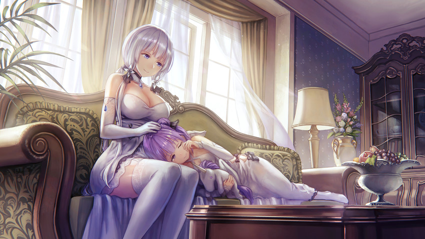 unicorn and illustrious (azur lane) drawn by anbe_yoshirou