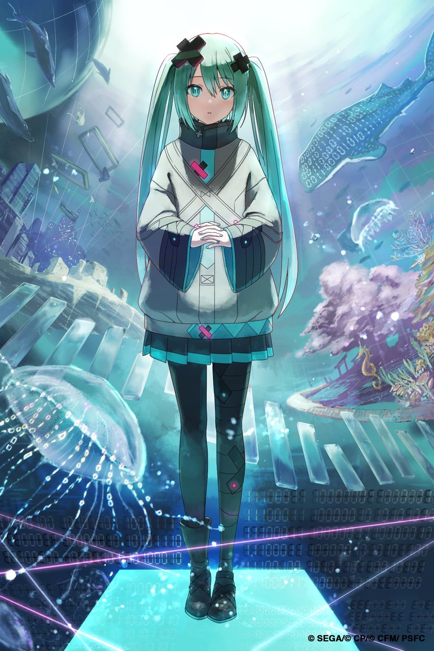 hatsune miku and batsu miku (vocaloid and 3 more) drawn by akatamanegi_ill