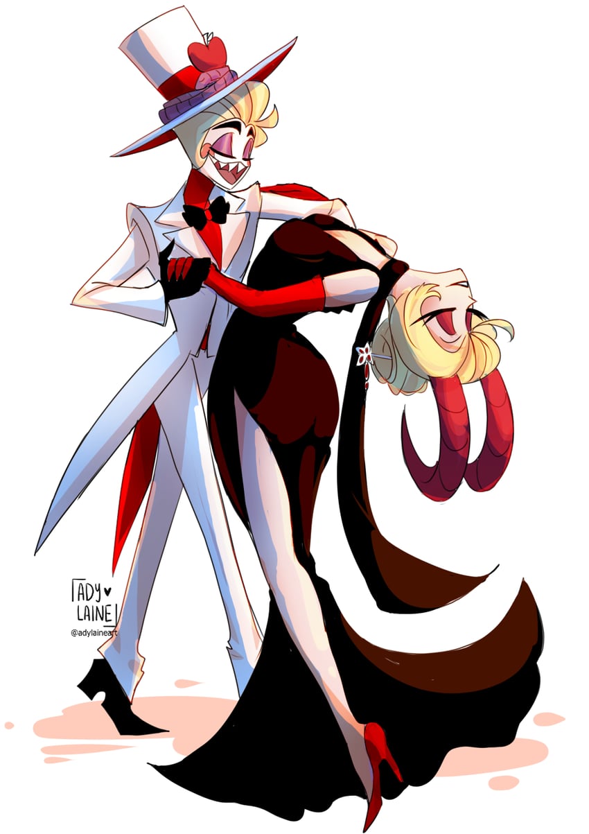 lucifer morningstar and lilith (hazbin hotel) drawn by adylaineart