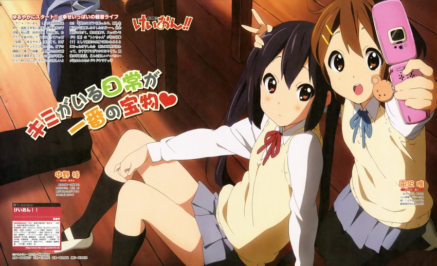 nakano azusa and hirasawa yui (k-on!) drawn by horiguchi_yukiko