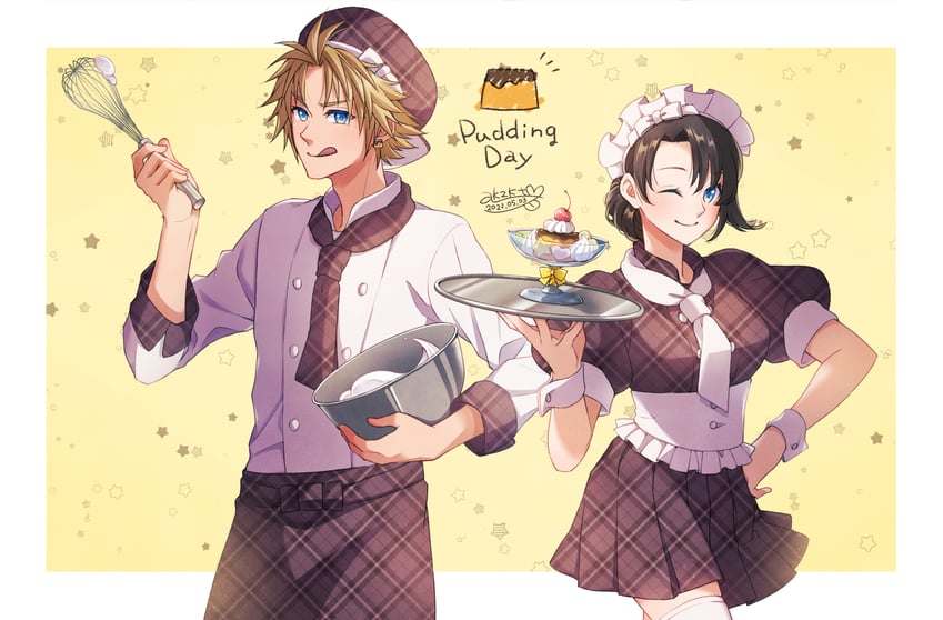 yuna and tidus (final fantasy and 1 more) drawn by akzk_kh