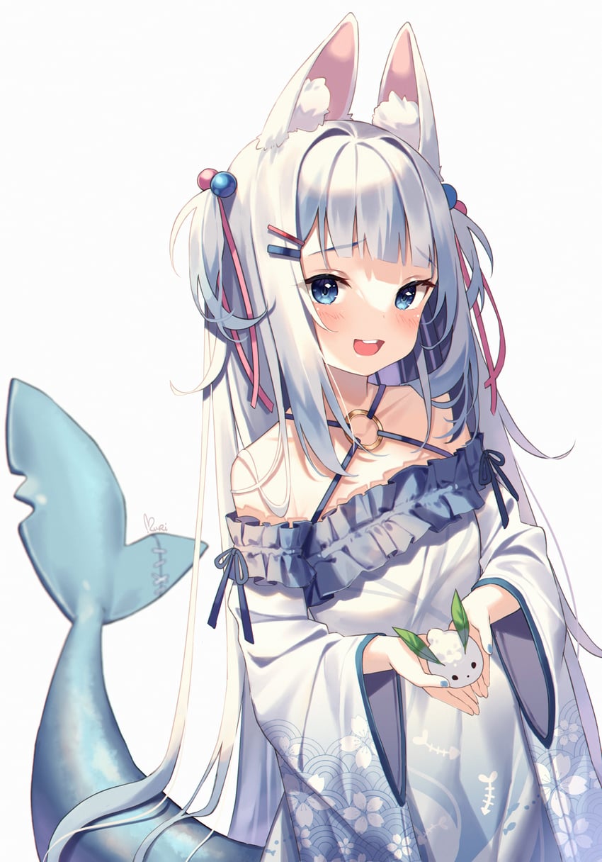 gawr gura (hololive and 1 more) drawn by kuri_(animejpholic)