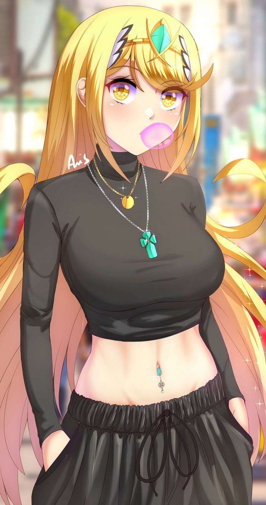 mythra (xenoblade chronicles and 1 more) drawn by anisdrawn