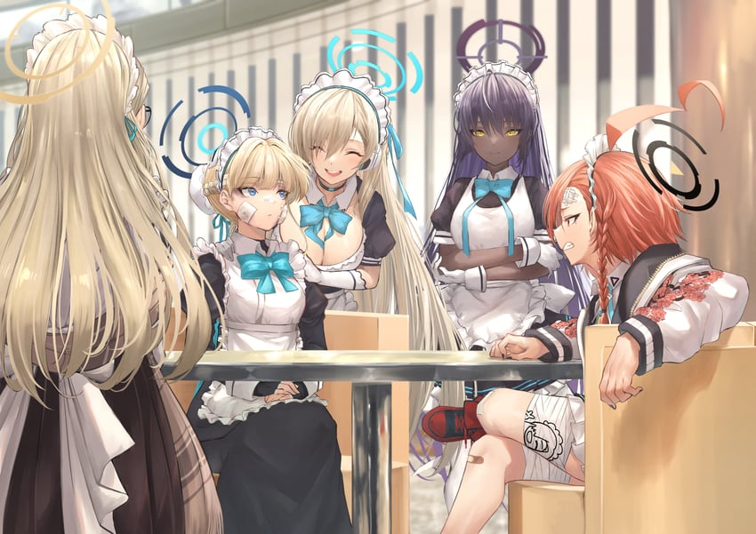 asuna, toki, karin, neru, and akane (blue archive) drawn by beruu