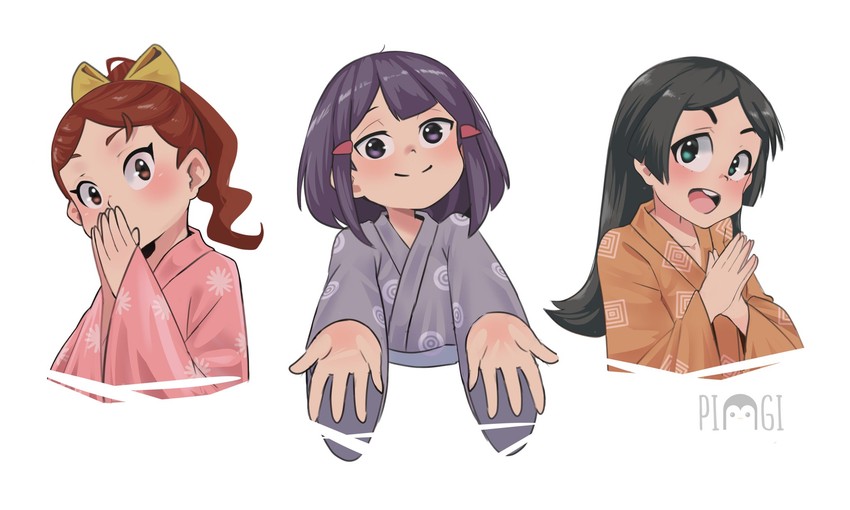 barbara parker, hanna england, and avery (little witch academia) drawn by pingi_(pingioo)