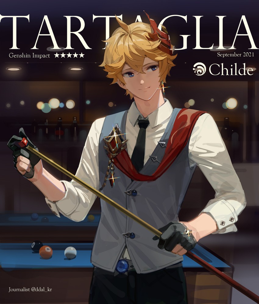 tartaglia (genshin impact) drawn by ddal