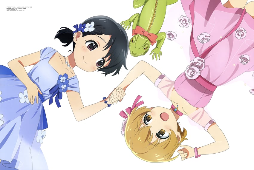 sasaki chie, koga koharu, and hyou-kun (idolmaster and 3 more) drawn by aquastar_inc.