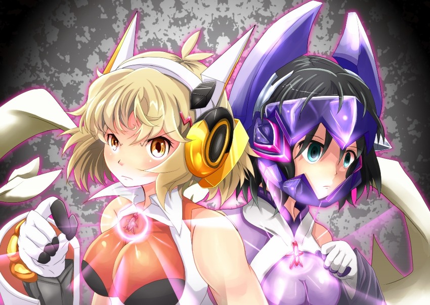 tachibana hibiki and kohinata miku (senki zesshou symphogear) drawn by mi_(twin_te_shikou)