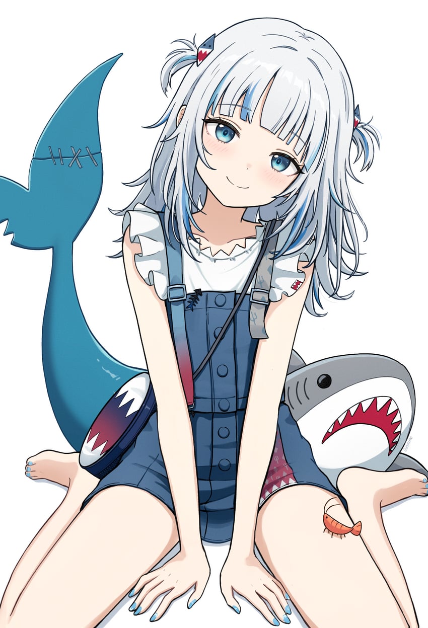 gawr gura and ebi-chan (hololive and 1 more) drawn by suoniko