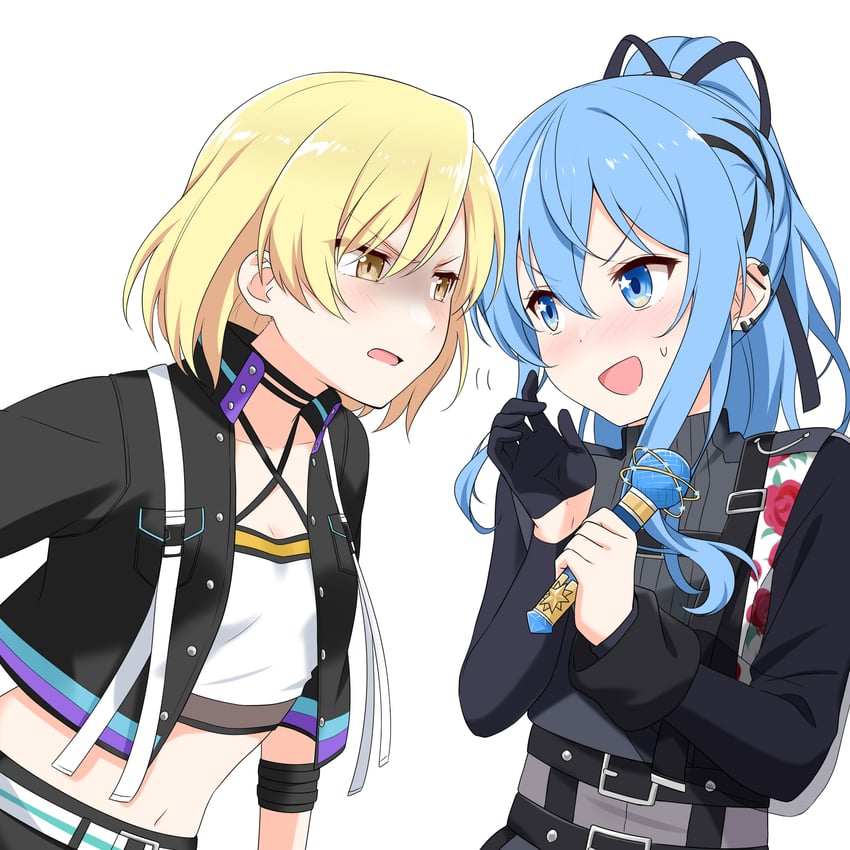 hoshimachi suisei and sato masuki (hololive and 1 more) drawn by felutiahime