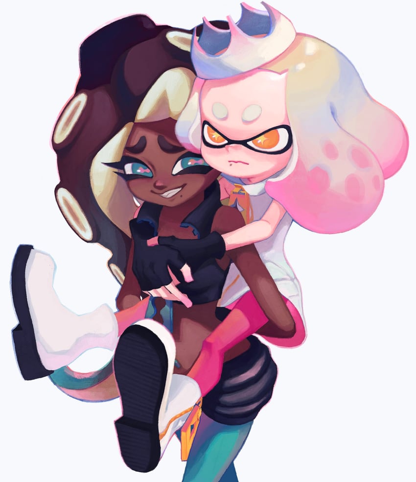marina and pearl (splatoon and 1 more) drawn by ka1_(k4k37)