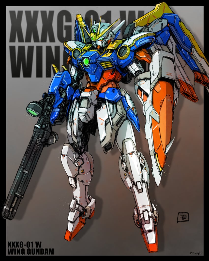 wing gundam (gundam and 2 more) drawn by moyan