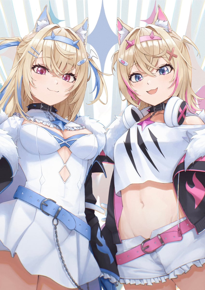 fuwawa abyssgard and mococo abyssgard (hololive and 1 more) drawn by senguyen1011