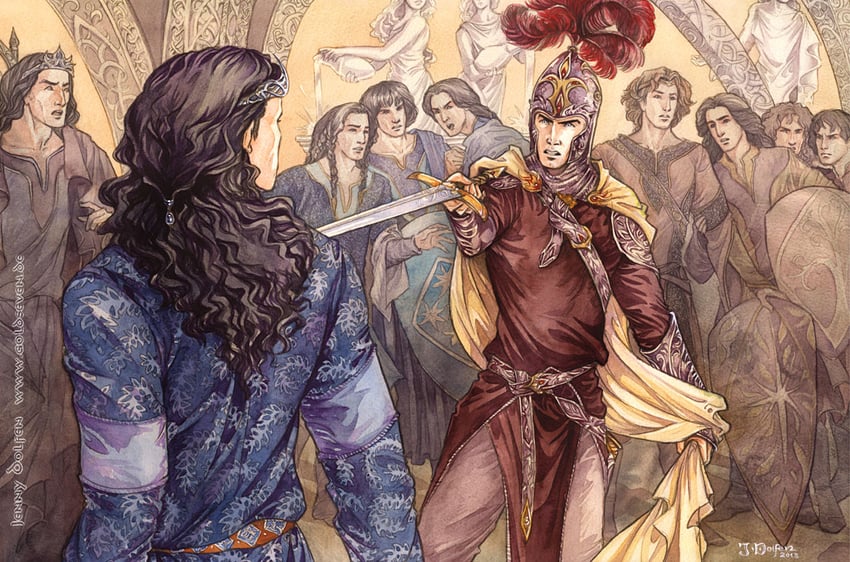 maedhros, maglor, feanor, fingon, fingolfin, and 5 more (tolkien's legendarium and 1 more) drawn by jenny_dolfen