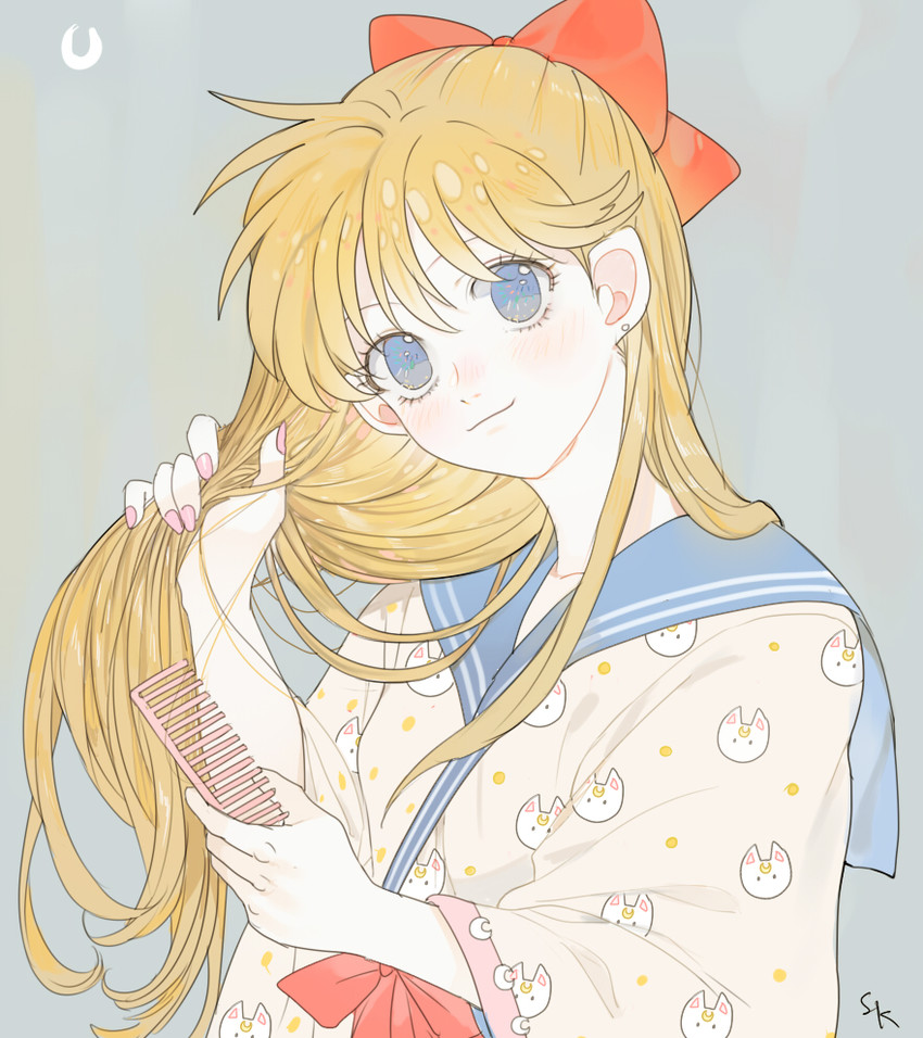 aino minako and artemis (bishoujo senshi sailor moon) drawn by shamko