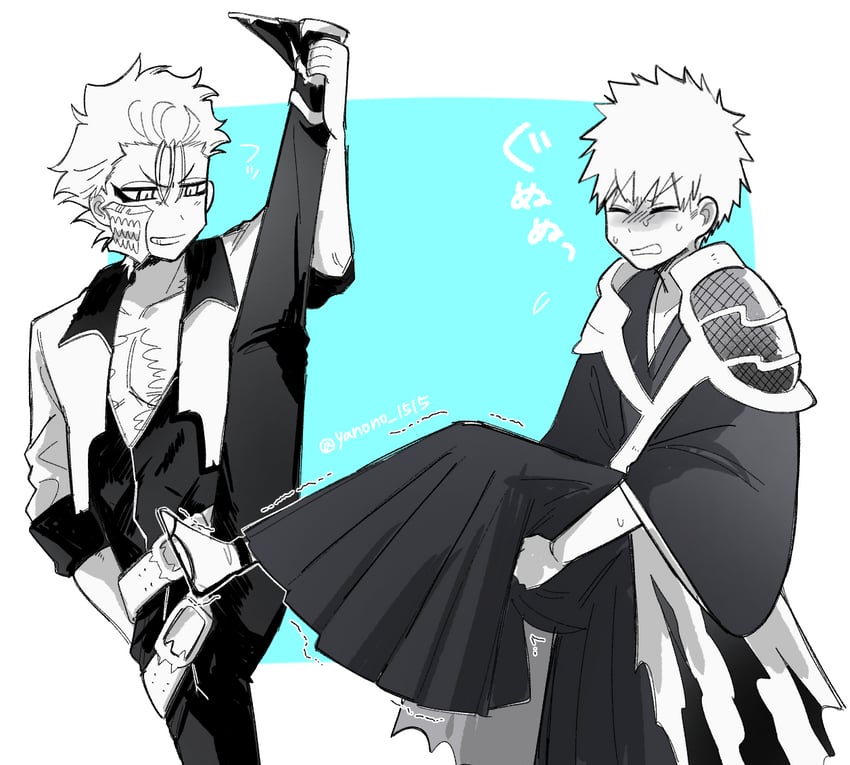 kurosaki ichigo and grimmjow jaegerjaquez (bleach and 1 more) drawn by yanono_015