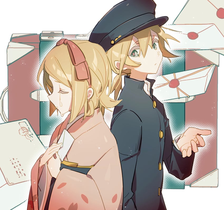 kagamine rin and kagamine len (vocaloid) drawn by chi_ya