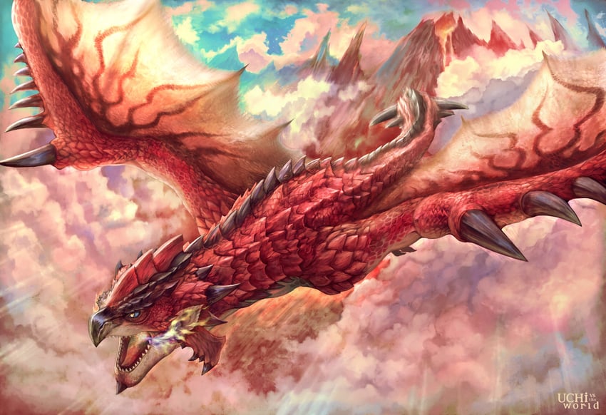 rathalos (monster hunter) drawn by uchi_vs_the_world