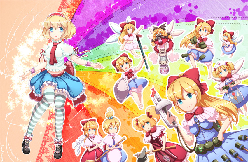 alice margatroid, shanghai doll, and hourai doll (touhou) drawn by furim