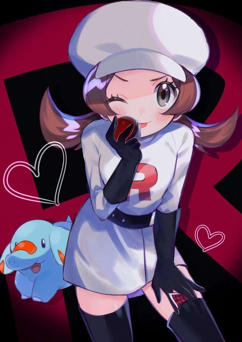 lyra and phanpy (pokemon and 1 more) drawn by abe_(kumayu)