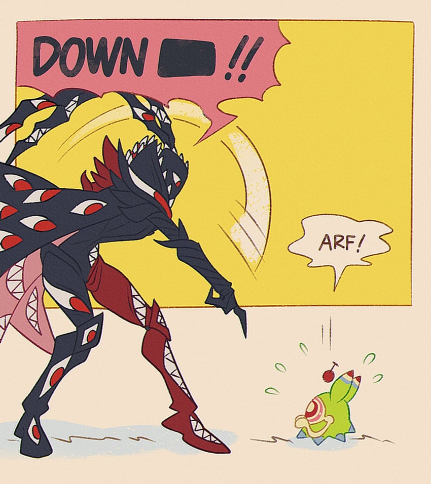 abbadomon core, abbadomon, algomon, and algomon baby ii (digimon) drawn by confeito000_333